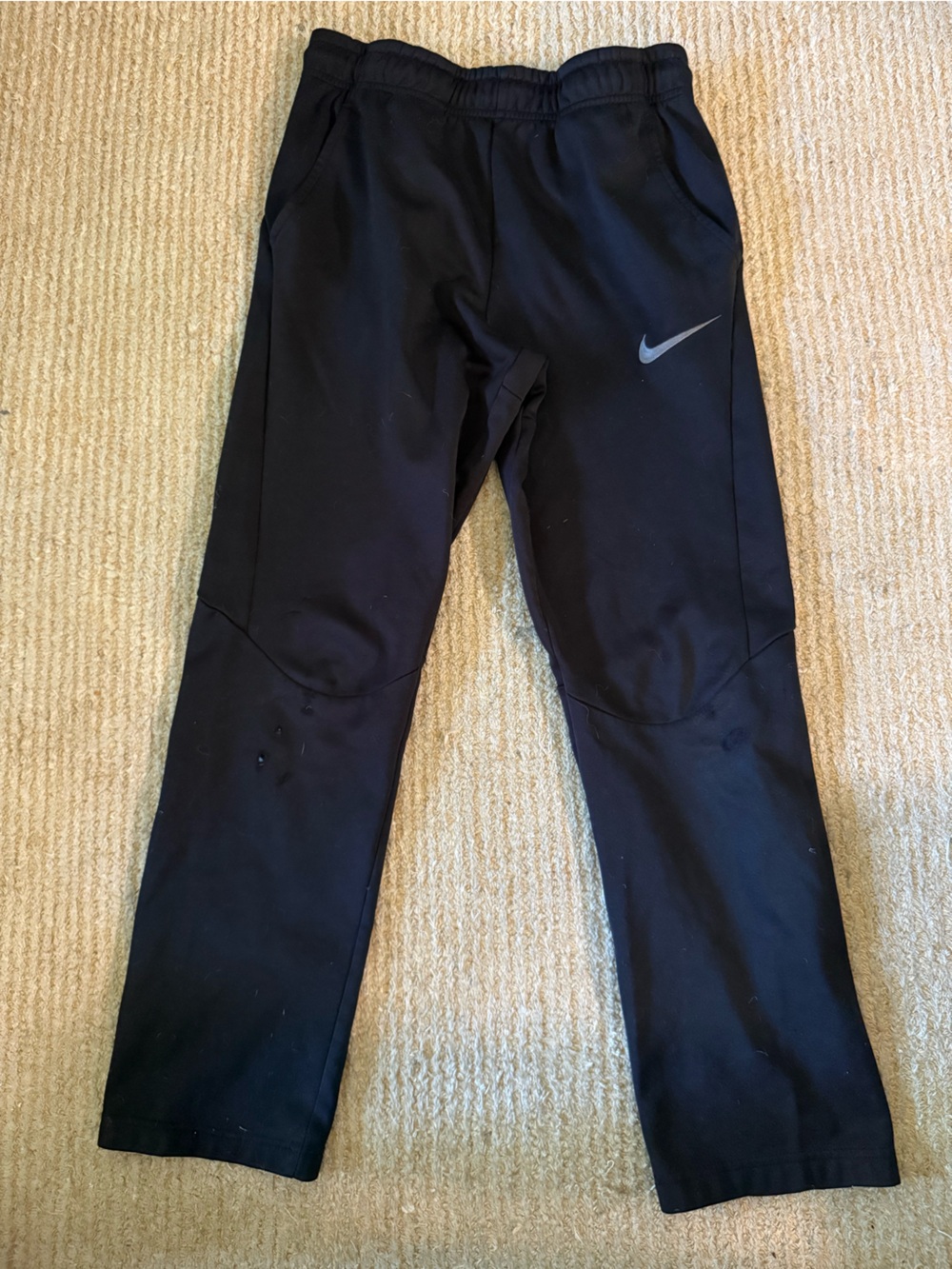 Black Men's Athletic Pants with Reflective Swoosh